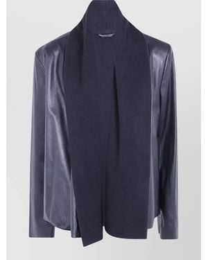 TOTEME Leather Scarf Jacket - Blue