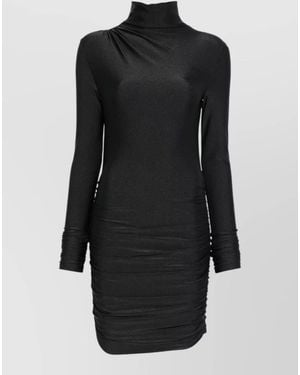 ANDAMANE Ruched Mini Dress - Black