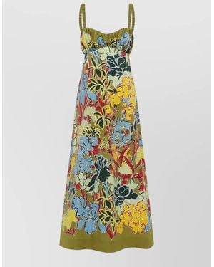 ALÉMAIS Cotton Ruched Cutout Midi Beach Dress - White