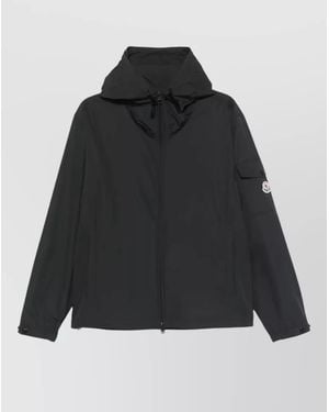 Moncler Sassiére Hooded Coat Adjustable Cuffs - Black