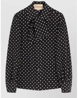 Valentino Garavani Silk Printed Blouse - Black