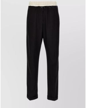 Wales Bonner Wool Straight-Leg Trousers - Black