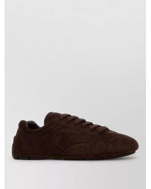Prada Suede Low-Top Trainers - Brown