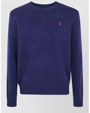 Polo Ralph Lauren Long Sleeve Pullover Ribbed Cuffs Hem - Blue