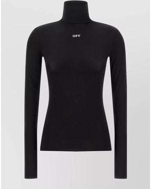 Off-White c/o Virgil Abloh High-Neck Long-Sleeve Top - Black