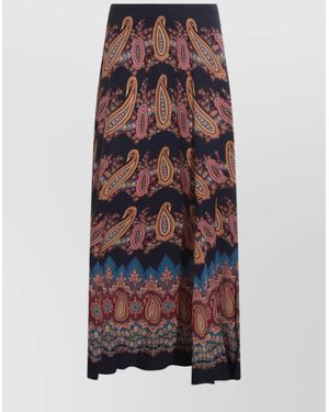 Etro Midi Skirt With Flowing Silhouette And Paisley - Multicolor