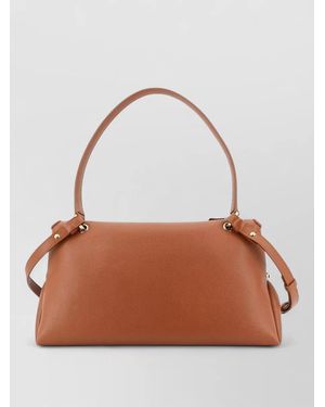 Ferragamo Gancini Leather Clutch Bag - Brown