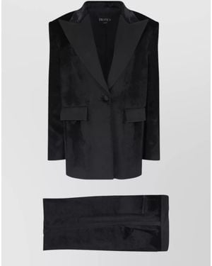 Dondup Velvet High Waisted Tailored Pants Suit - Black
