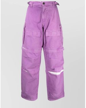 DARKPARK Cotton Wide-Leg Cargo Pants - Purple