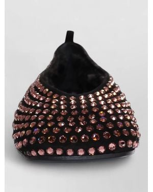 LA ROSE Crystal-Embellished Ballerina Shoes - Black
