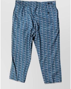 Dolce & Gabbana Shark Print Cropped Beach Pyjama Trousers - Blue