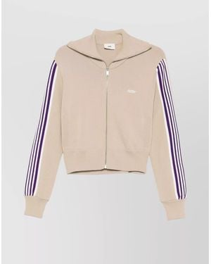 Autry Bands Contrastants High Collar Jacket - Natural