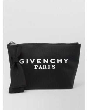 Givenchy Small Cotton Linen Clutch Bag - Black