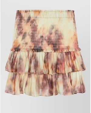 Isabel Marant Naomi Cotton Voile Mini Skirt Tie Dye - Pink