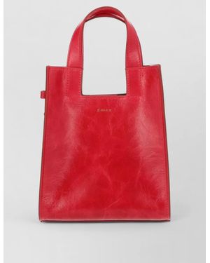 Bally Tote Bag Top Handles Adjustable Strap - Red