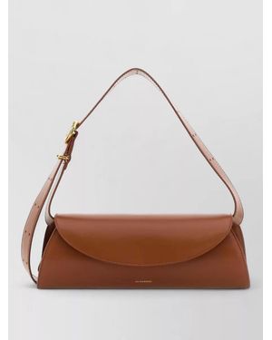Jil Sander Cannolo Small Leather Shoulder Bag - Brown