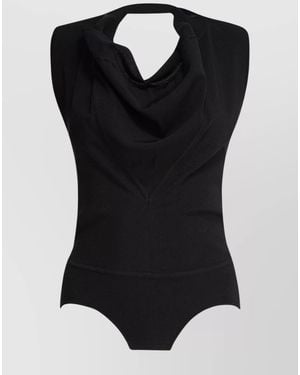 Sportmax Draped Sleeveless Bodysuit - Black