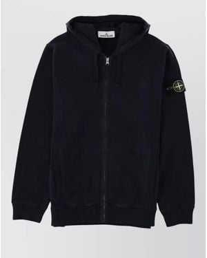 Stone Island Cotton Zip-Up Hoodie - Blue