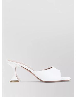 AMINA MUADDI Lupita Leather Mules Sculptural Heel 70 - White