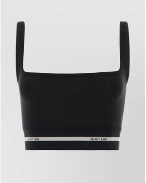 Helmut Lang Cropped Logo Top - Black