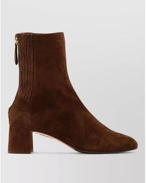 Aquazzura Lamb Leather Saint Honore 50 Mm Ankle Boots - Brown