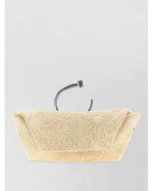 Magda Butrym Rose Crochet Clutch Bag - Natural
