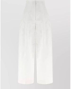 Jacquemus Cotton Wide-Leg Trousers - White