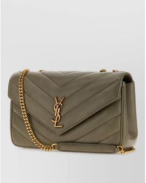 Saint Laurent Loulou Medium Leather Clutch Bag - Multicolor