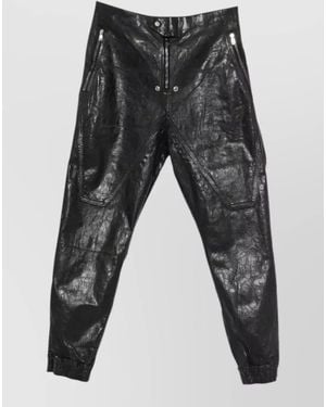 Rick Owens Denim Moto Pants - Gray