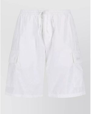 Autry Knee Length Cargo Shorts Side Pockets - White