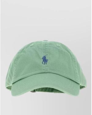 Polo Ralph Lauren Cotton Baseball Cap Curved Brim Eyelets - Green