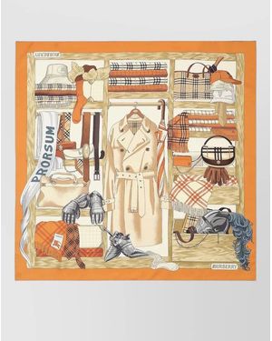 Burberry Silk Scarf - Metallic