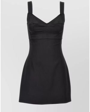 Dolce & Gabbana Structured Bodice Mini Dress With Sweetheart Neckline - Black