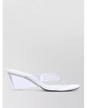 Coperni Wedge Sandal Transparent Heel Flip Flop - White
