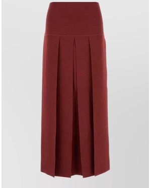 Alaïa High Waist Stretch Viscose Blend Skirt - Red