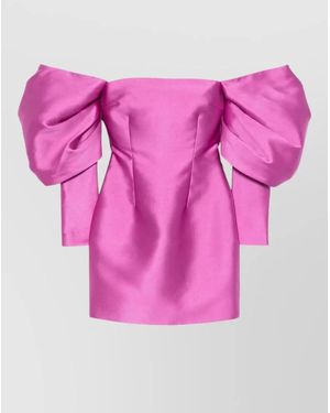 Solace London Freja Off Shoulder Mini Dress Silhouette - Pink