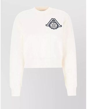 Ambush Ribbed Crew-Neck Cotton Sweatshirt - White