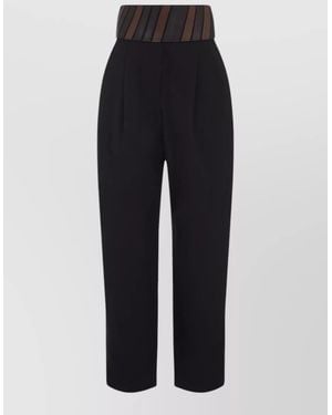 Alaïa Wool High-Rise Straight-Leg Trousers - Blue