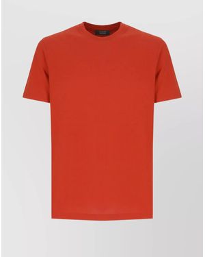 Zanone Crew Neck Plain Design T-Shirt - Red