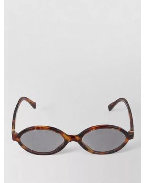 Miu Miu Oval Sunglasses Tortoiseshell Frame Detail - Metallic