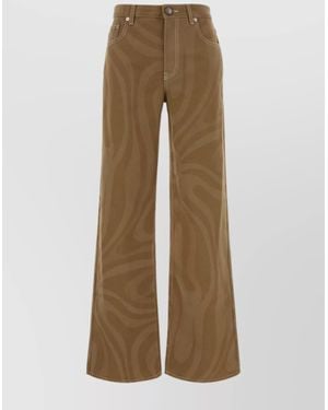 PUCCI Wide-Leg Trousers High-Rise Waist - Natural
