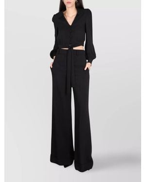 Moschino High-Rise Wide-Leg Trousers - Black