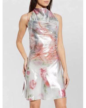 DIESEL Floral Draped Neckline Dress Open Back - White