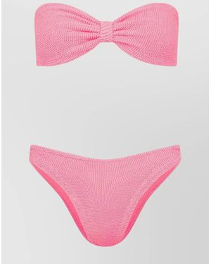 Hunza G Tina Bikini Bandeau Top Brazilian Brief - Pink