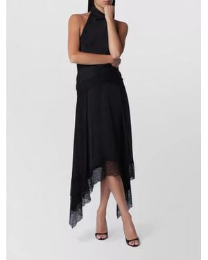ANDAMANE High Low Lace Halter Neck Dress - Black