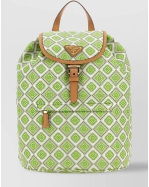 Prada Adjustable Strap Re-Nylon Backpack - Green