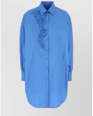 Ermanno Scervino Cotton Oversized Shirt - Blue