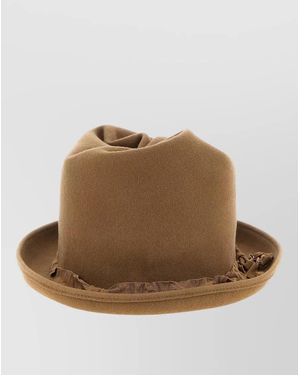 Yohji Yamamoto Wool Felt Fedora Hat - Brown