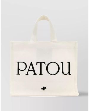 Patou Canvas Small Tote Bag - Natural