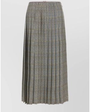 Thom Browne Silk Tweed Pleated Skirt - Gray